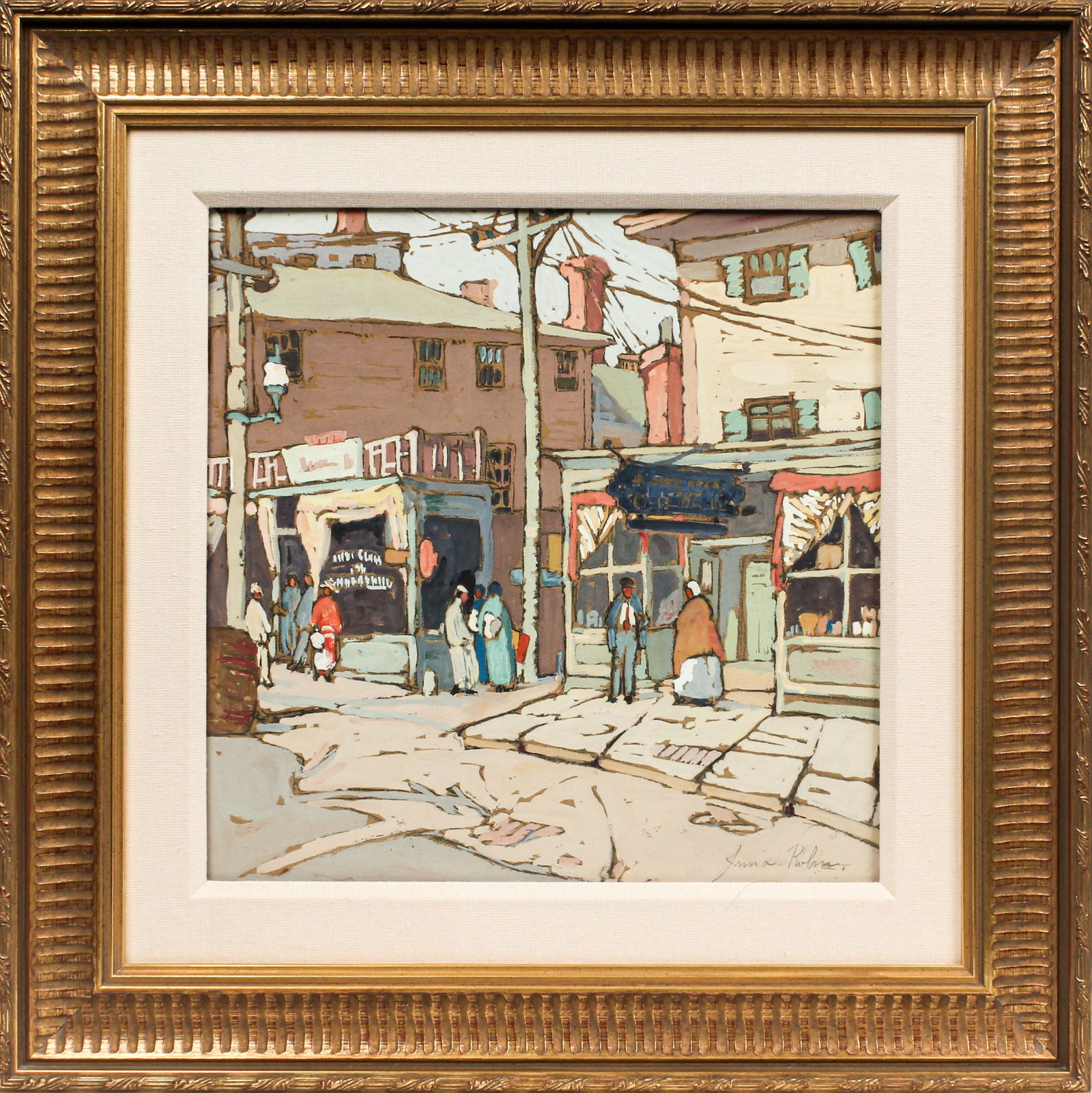 Irma Rene Koen (American, 1884-1975) Town Scene, Gouache Painting (1 of 5)