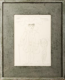 Leon Karp (American, 1903?1951) Mummer and Harlequin, Etching