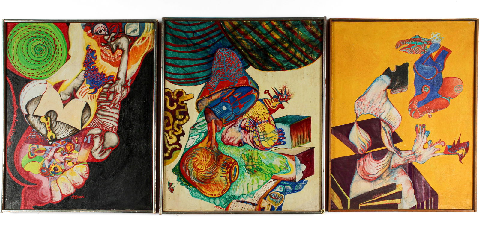 Christine McGinnis (American, 1937-2019) Three Abstract Acrylic on Canvas Painting (1 of 5)