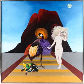 Christine McGinnis (American, 1937-2019) Untitled, Surreal Acrylic on Canvas Painting