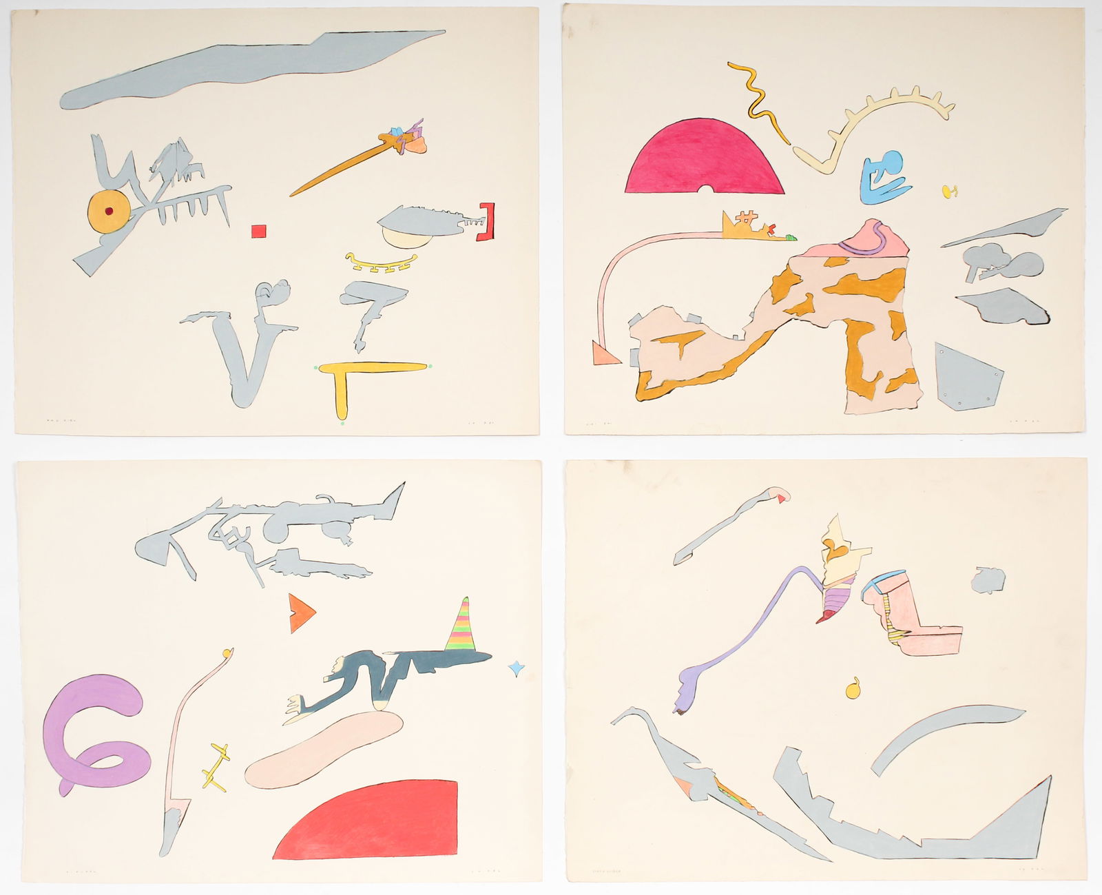 Rodger LaPelle (American, 1936-2020) Four Mixed Media Works (1 of 6)