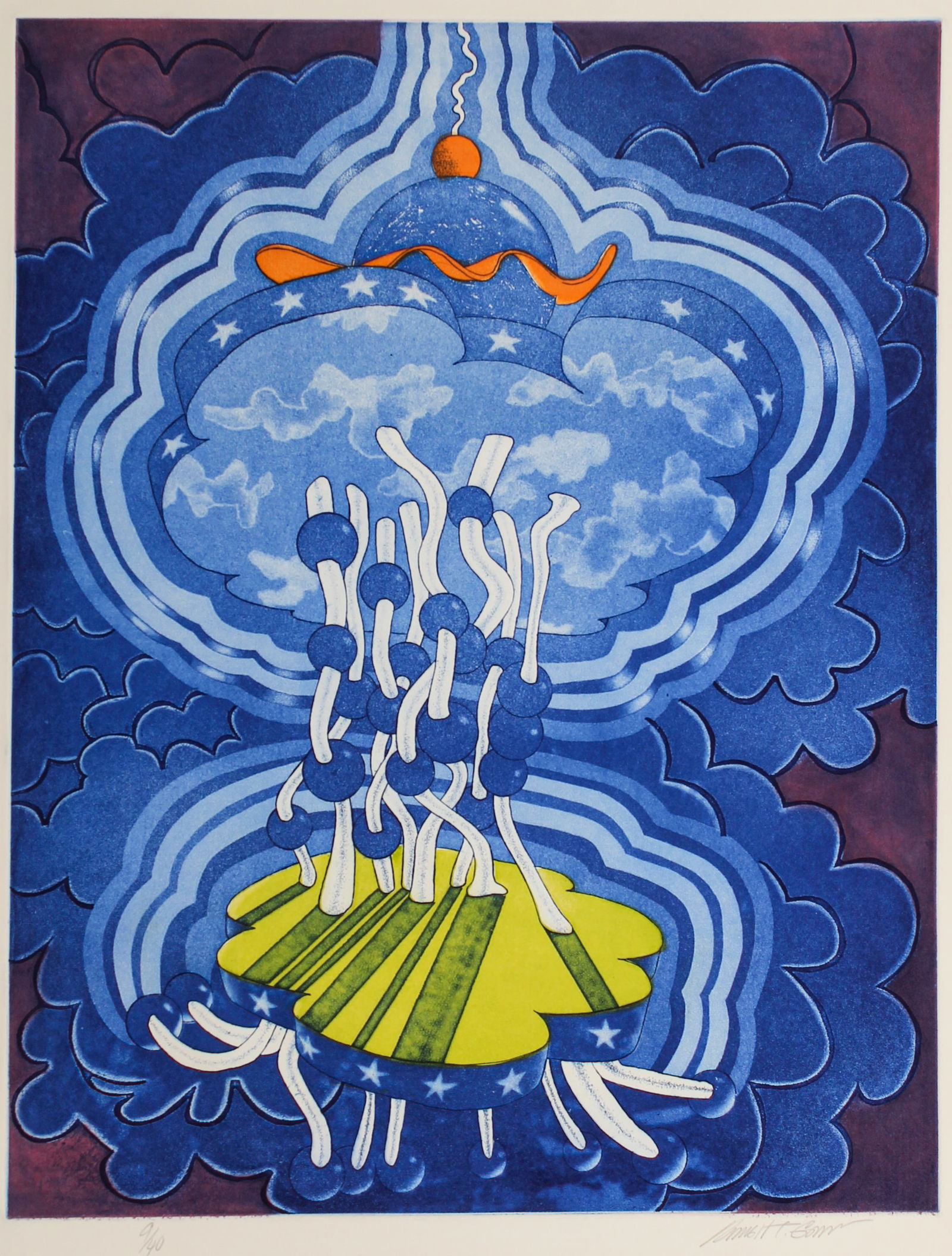 Russell T. Gordon (American, 1936-2013) Sky Vision: Title: Sky Vision Subject: Abstract Type: Etching & aquatint Materials: Wove paper Markings & Inscriptions: Signed and numbered 9/40 Date: Mid to late 20th century Maker: Russell T. Gordon (American,