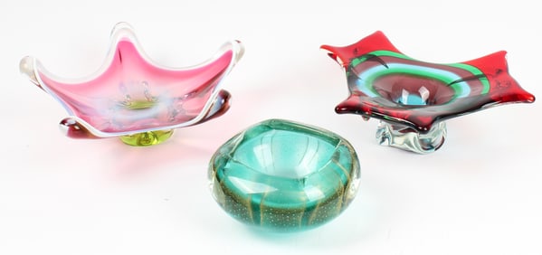 Large Murano Art Glass Bowls
