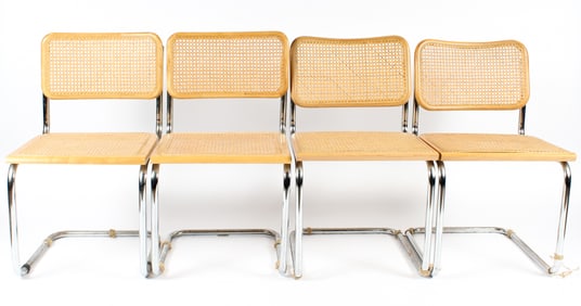 Four Marcel Breuer Cesca Style Chairs, Mid Century