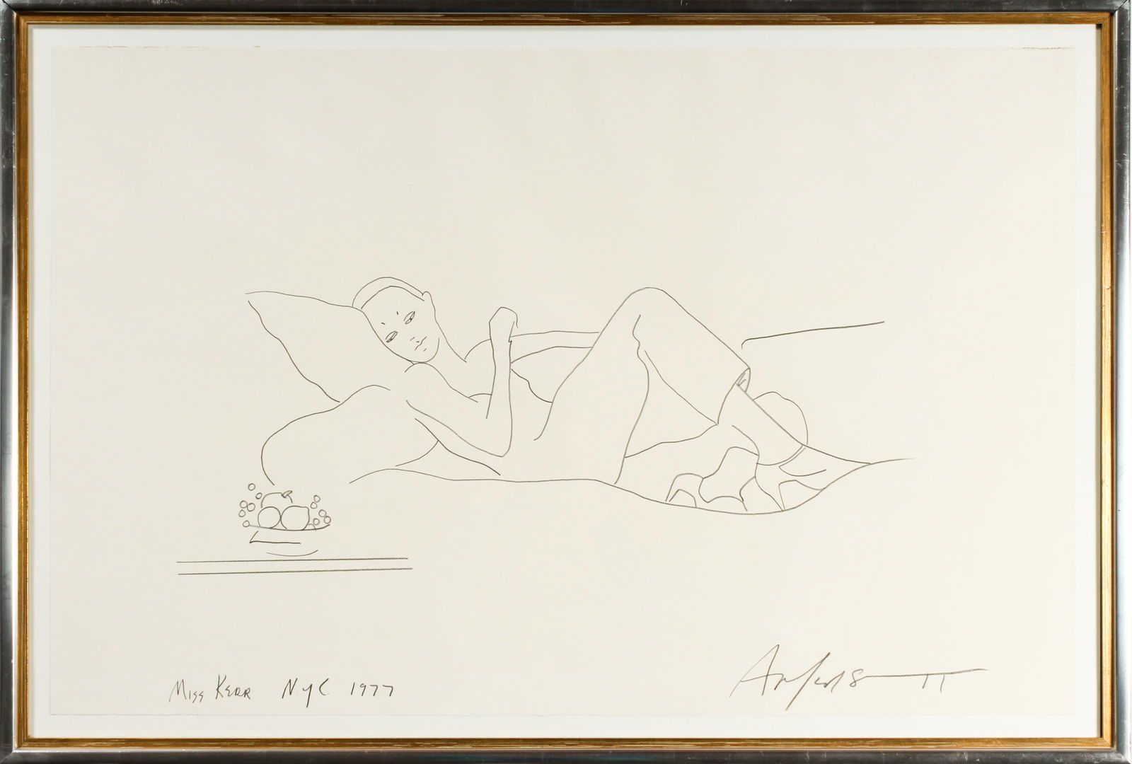 Carl Apfelschnitt (American, 1948 - 1990) Miss Kerr, Signed Drawing, NYC 1977 (1 of 6)