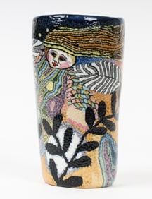 Jane Peiser Studio Art Pottery Beaker / Vase