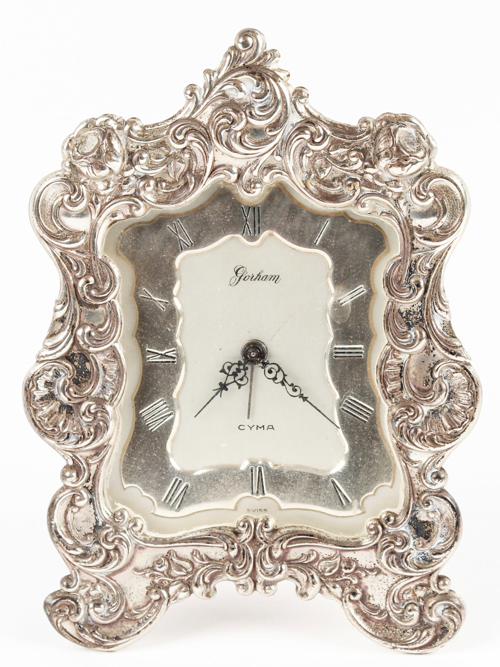 Gorham / Cyma Sterling Silver Desk Clock (1 of 4)