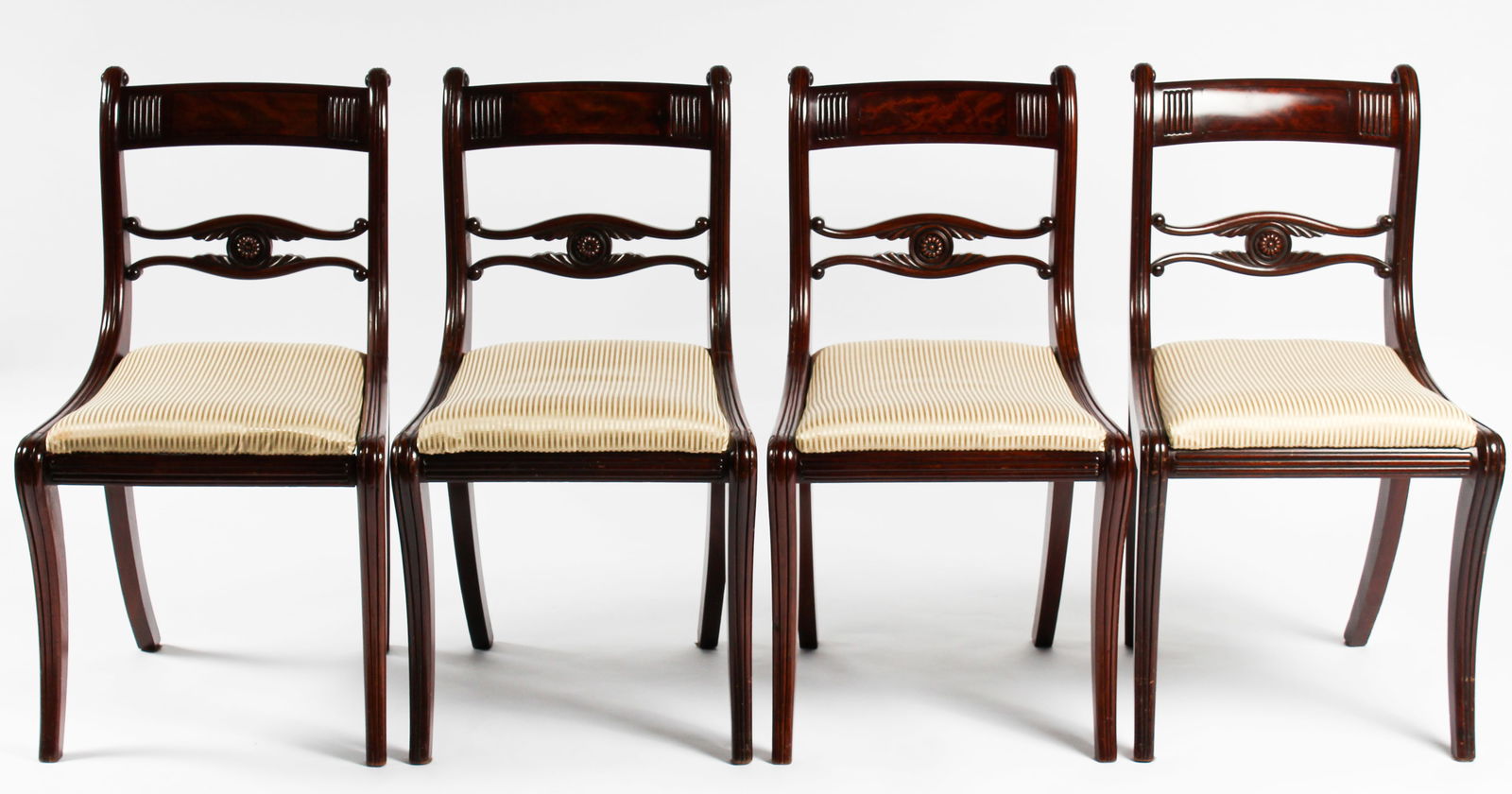 Antique Boston Classical Mahogany Klismos Side Chairs, 19th Century (1 of 7)