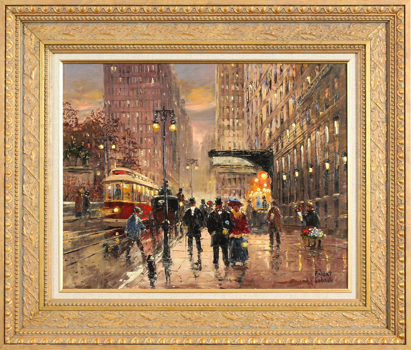 Robert Lebron (American, 1928-2013) New York City, Oil on Canvas Painting (1 of 5)