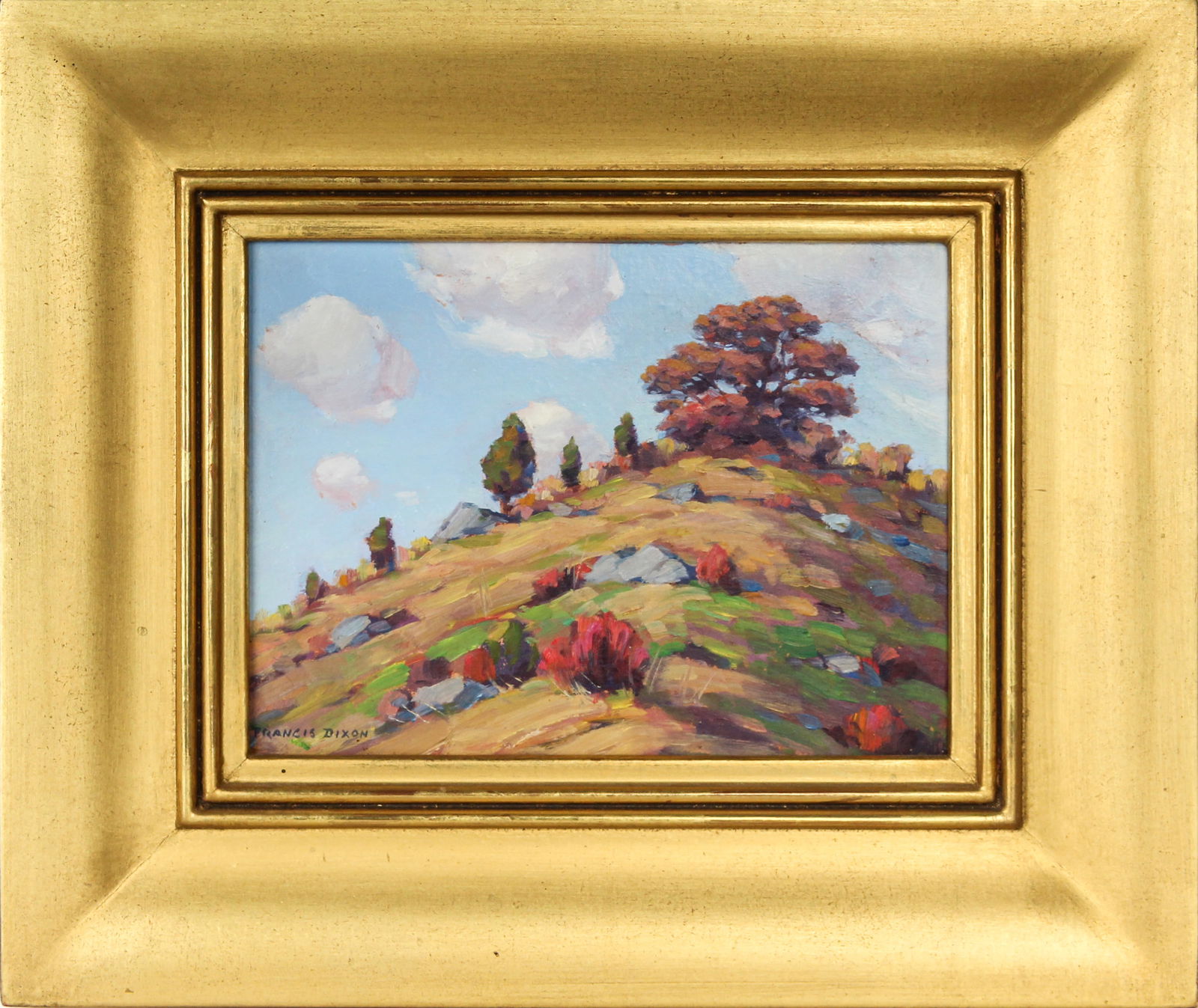 Francis Dixon (NY / CA, 1879-1967) Hillside Landscape, Oil on Panel Painting (1 of 4)