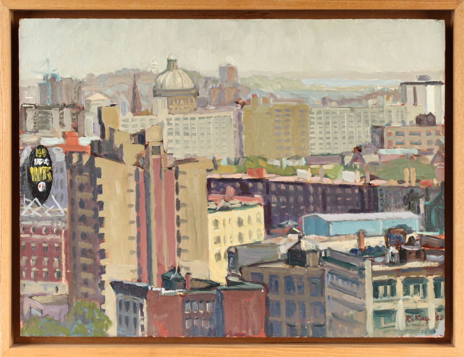 Reed Kay, (American, B. 1925) Boston Cityscape, 1982 Oil on Masonite Painting (1 of 5)