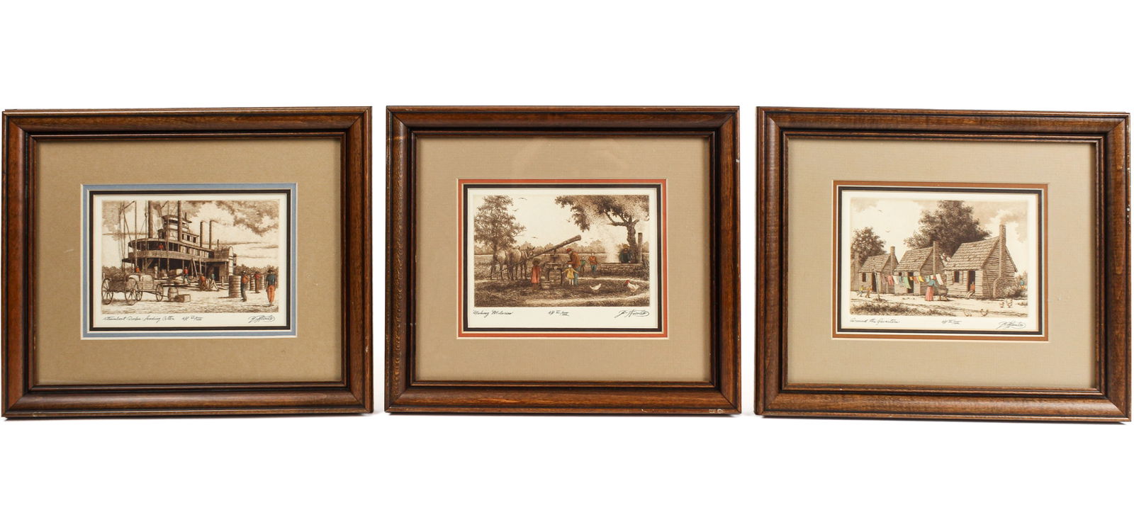 David Hunter (American, Contemporary) Three Black Americana Etchings (1 of 8)