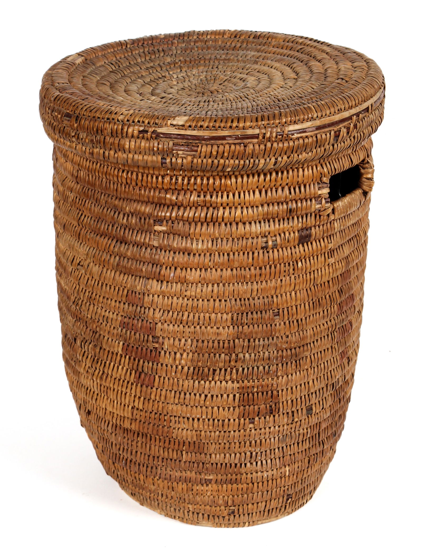 1930s Native American Jicarilla Apache Polychrome Lidded Basket (1 of 9)