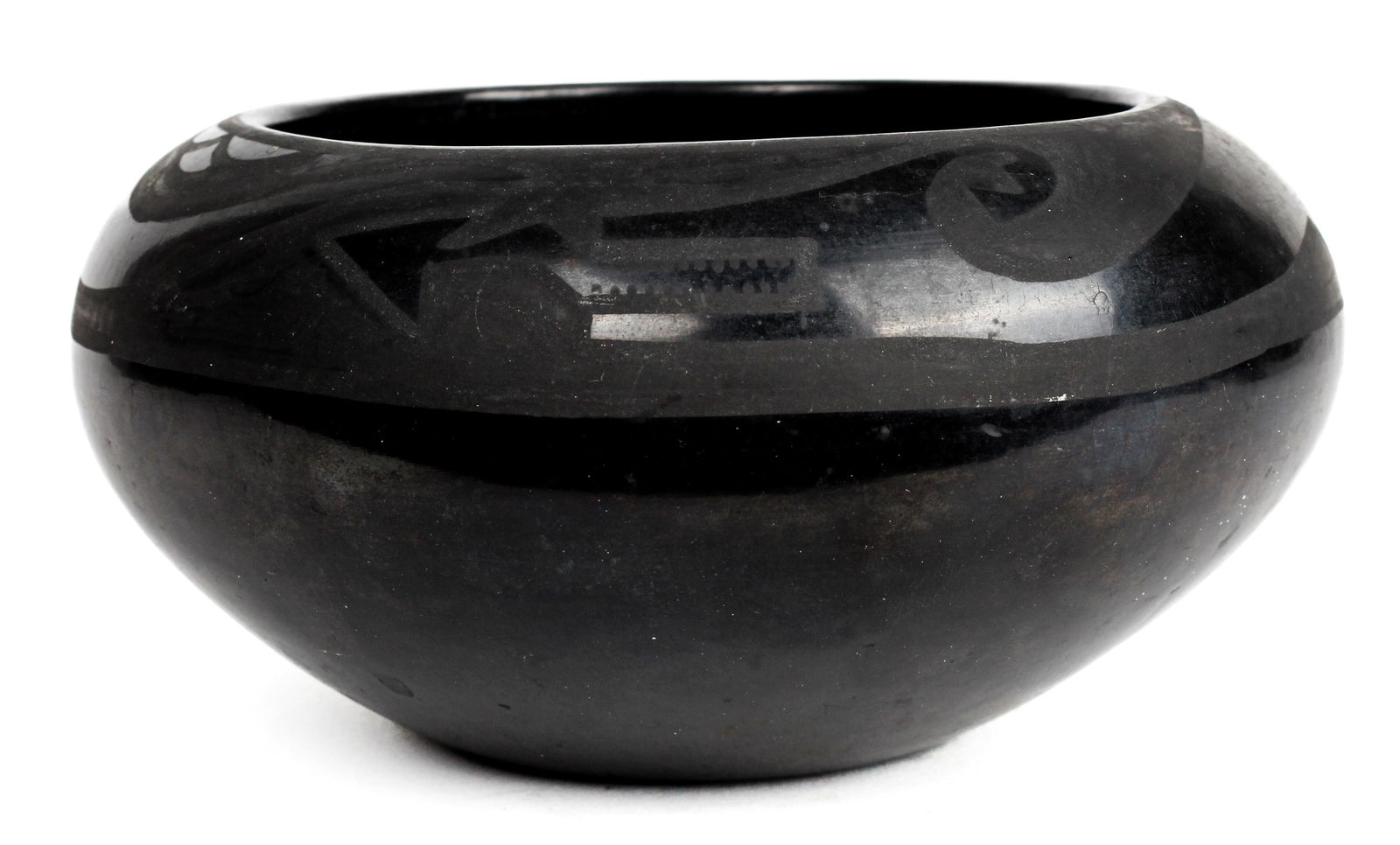1930s San Ildefonso Blackware Pottery Bowl, Susana Martinez Aguilar, Native American (1 of 6)