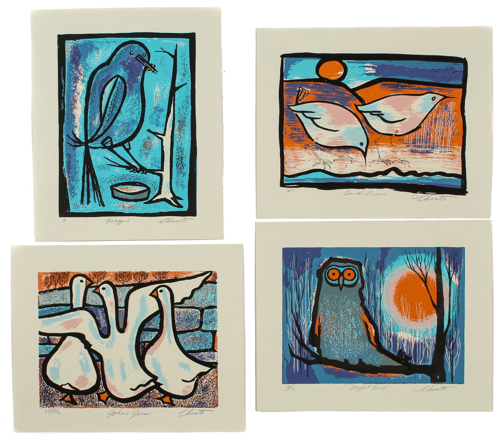 Dan Choate (American, 20th C.) Mid Century Serigraphs of Birds (1 of 2)
