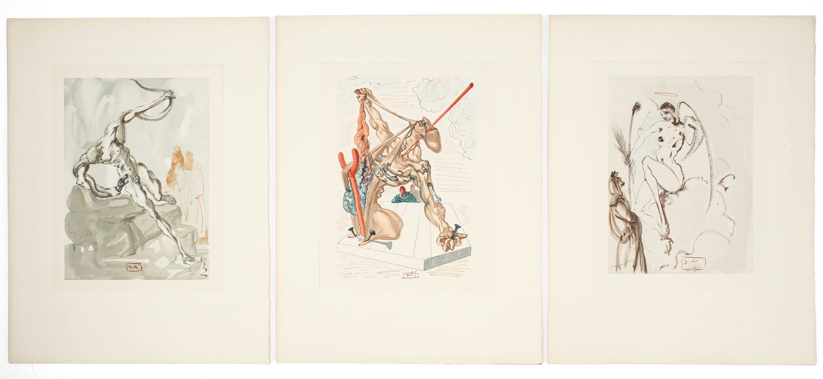 Salvador Dali (Spanish, 1904-1989) The Divine Comedy, Three Woodcut Engravings, BFK Rives Paper, The (1 of 4)