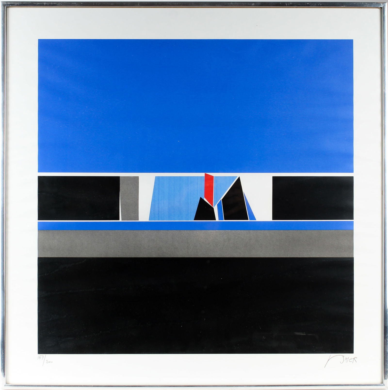 Jean Baier (Swiss, 1932-1999) Geometric Abstract Serigraph, Mid Century (1 of 6)