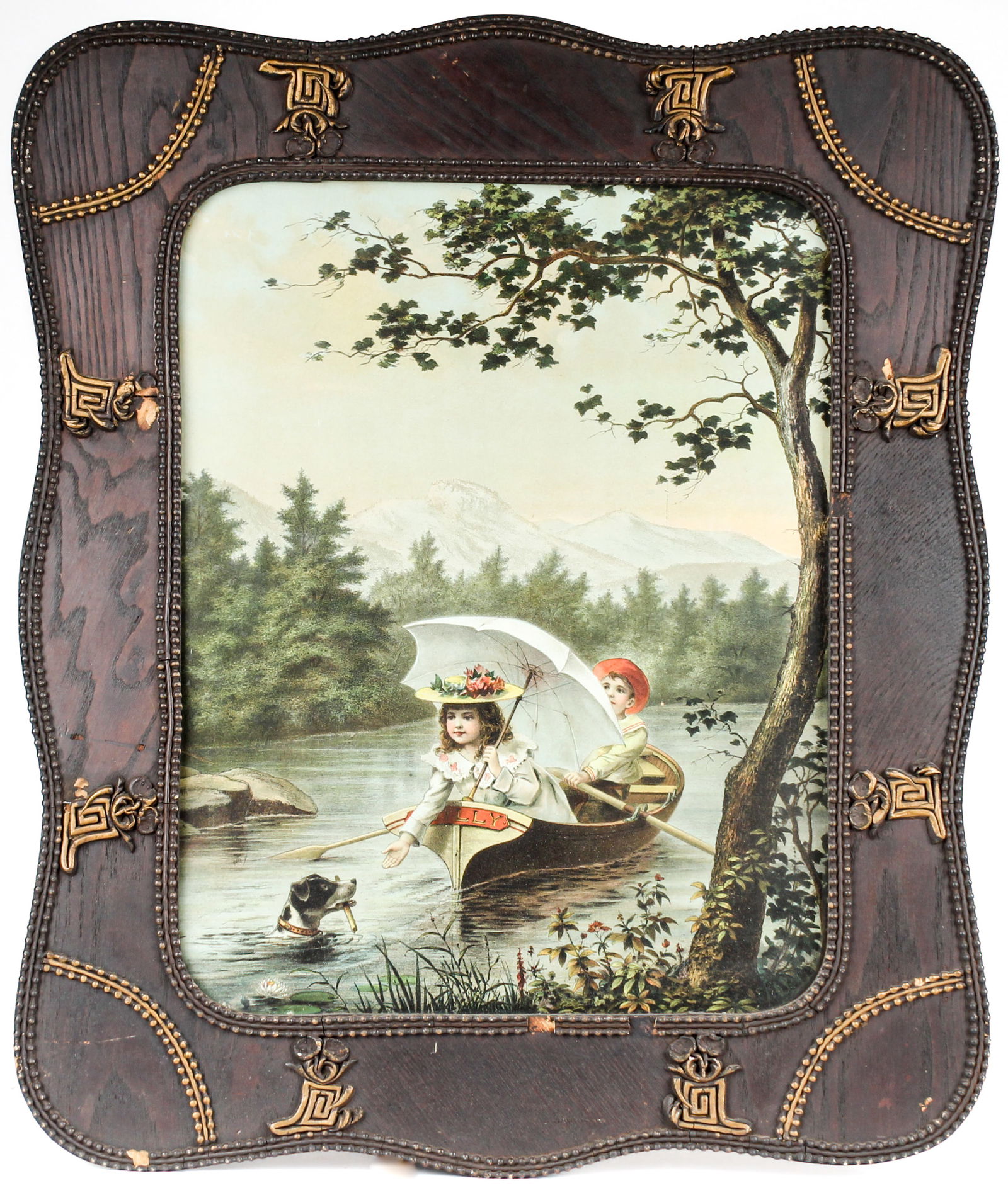 19th Century Victorian Chromolithograph, Chinoiserie Frame (1 of 8)