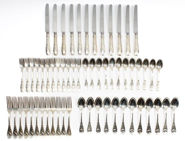 Tiffany Audubon 60 Piece Sterling Silver Service for Twelve