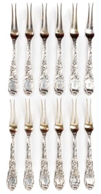 Tiffany Chrysanthemum Vermeil Sterling Silver Fruit Forks