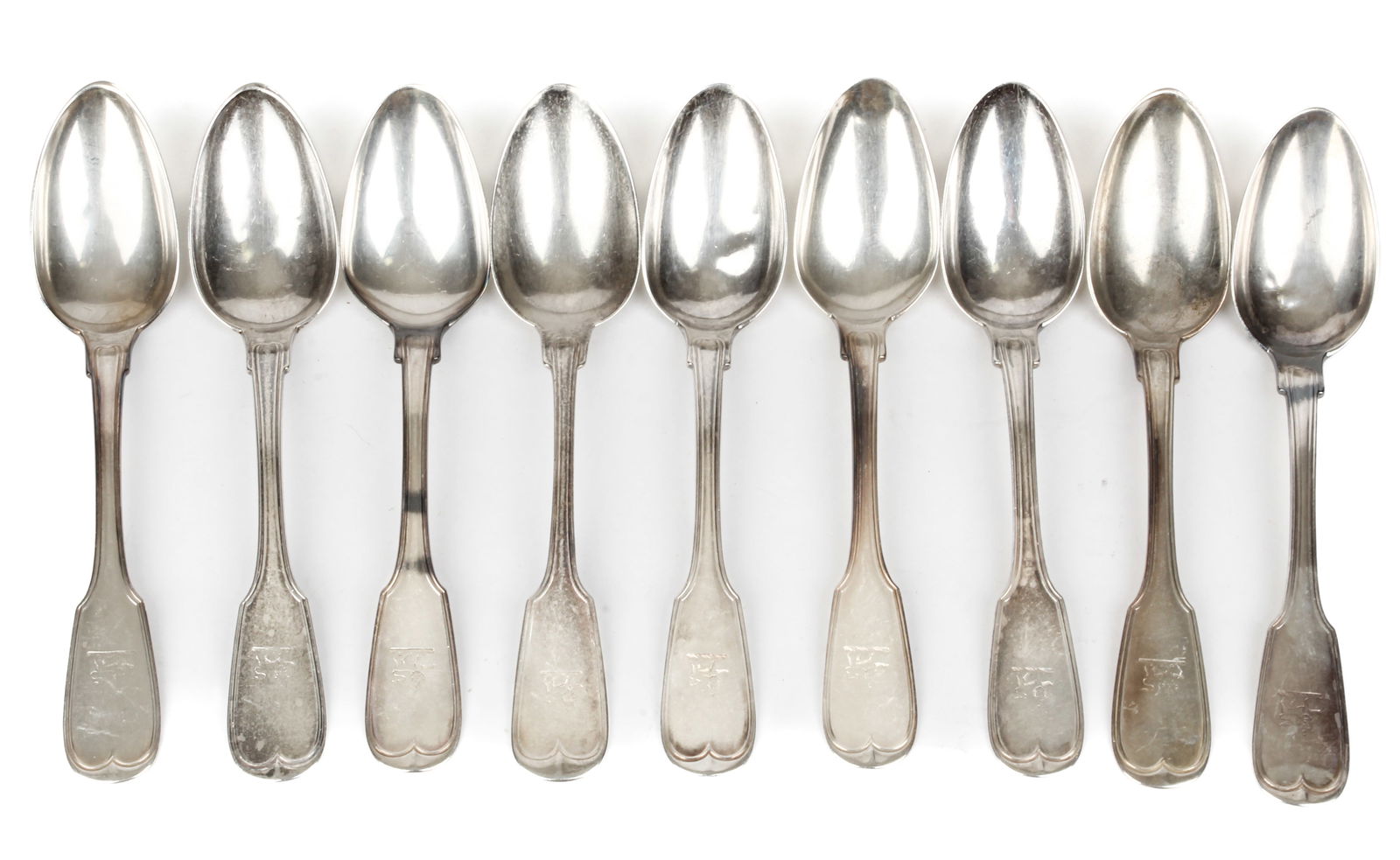 Andrew Ellicott Warner Baltimore Coin Silver Table Spoons, Fiddle Thread (1 of 3)