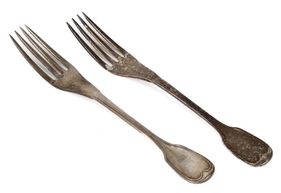 Samuel Kirk Baltimore Coin Silver Fiddle Thread Forks