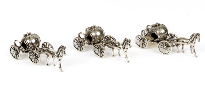 Italian .800 Silver Miniature Cinderella Carriages