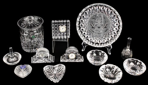 Waterford Crystal Ashtrays, Desk Clocks Etc.
