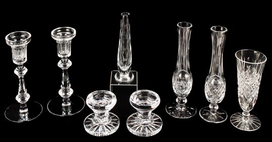 Waterford Crystal Curraghmore Candleholders, Vases Etc.