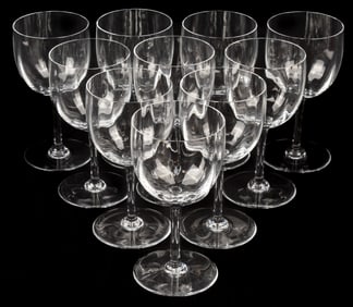Ten Baccarat Montaigne Optic Tall Water Goblets / Glasses
