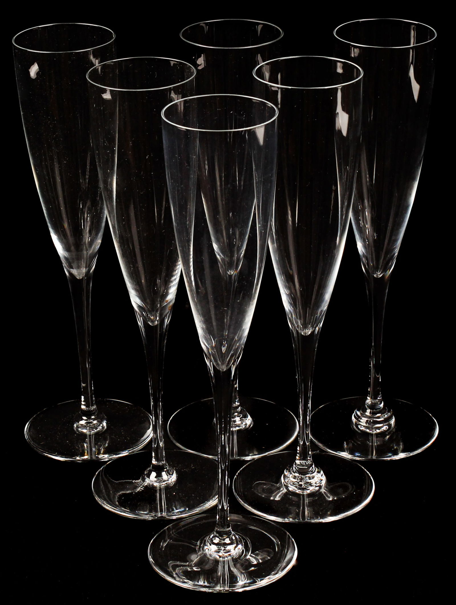Six Baccarat Crystal Dom Perignon Champagne Toasting Flutes (1 of 3)