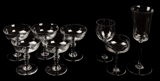 Five Baccarat Normandie Champagne Coupes, Etc.
