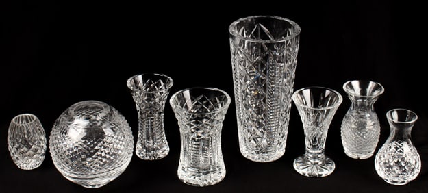 Waterford Hibernia, Glandore, Alana Cut Crystal Vases, Rose Bowl Etc.