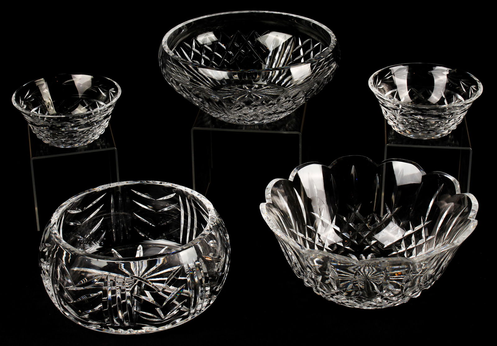 Five Waterford Crystal Bowls, Glandore, Glencar Etc. (1 of 2)