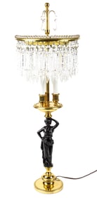 Neoclassical French Style Crystal Luster Table Lamp