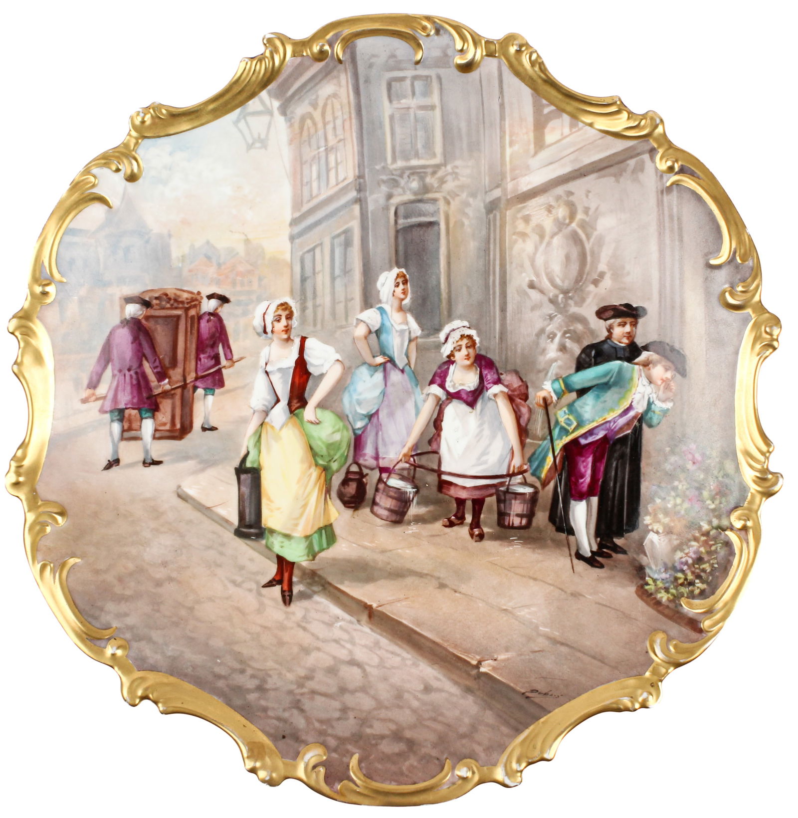 Large Hand Painted Lewis Strauss & Son Limoges Porcelain Charger, Dubois (1 of 3)