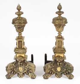 French Gilt Bronze Chenets