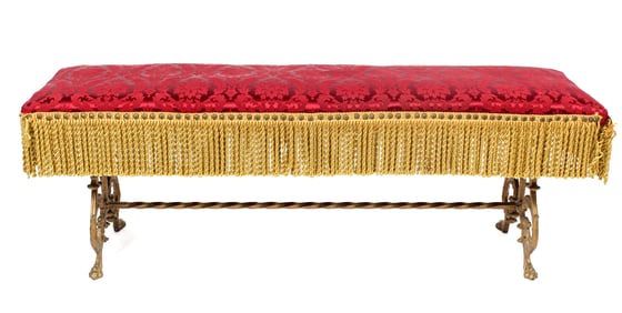 Victorian Cast Iron Upholstered Window Bench