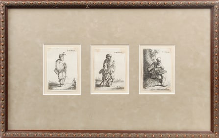 Jan Georg Van Vliet, Three 17th Century Etchings, Beggars