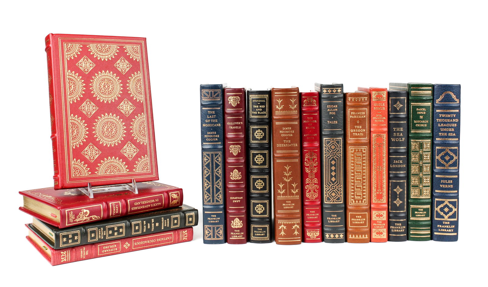 The Franklin Library, 15 Children and Young Adult Books, The Sea Wolf, Robinson Crusoe, Alice's (1 of 5)