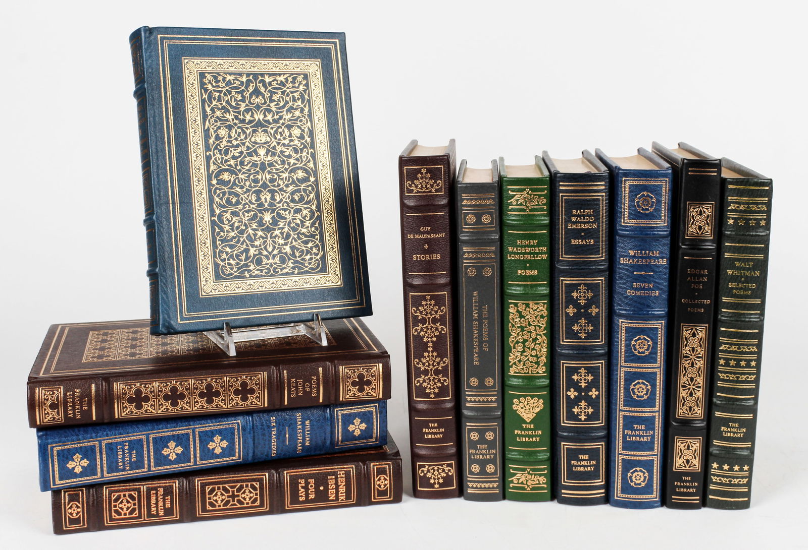 The Franklin Library, 11 Books Incl. Plays, Stories, Poems, Essays, Poe, Longfellow, Whitman, (1 of 3)