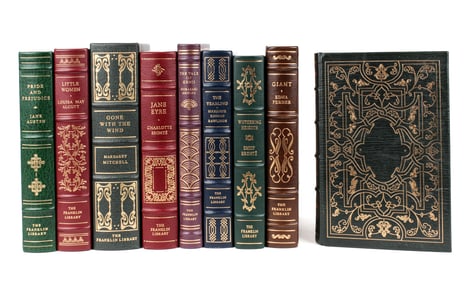 The Franklin Library, Nine Books - Female Authors. Alcott, Bronte, Buck, Ferber, Austen Etc.