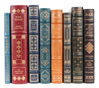 The Franklin Library, Eight Books, 17th / 18th C. Authors. Defoe, Milton, Fielding Etc.