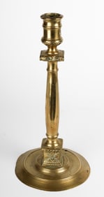 16th / 17th Century French Brass Column Candlestick