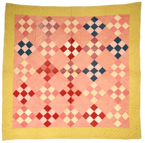 Antique Amish Nine Patch Quilt