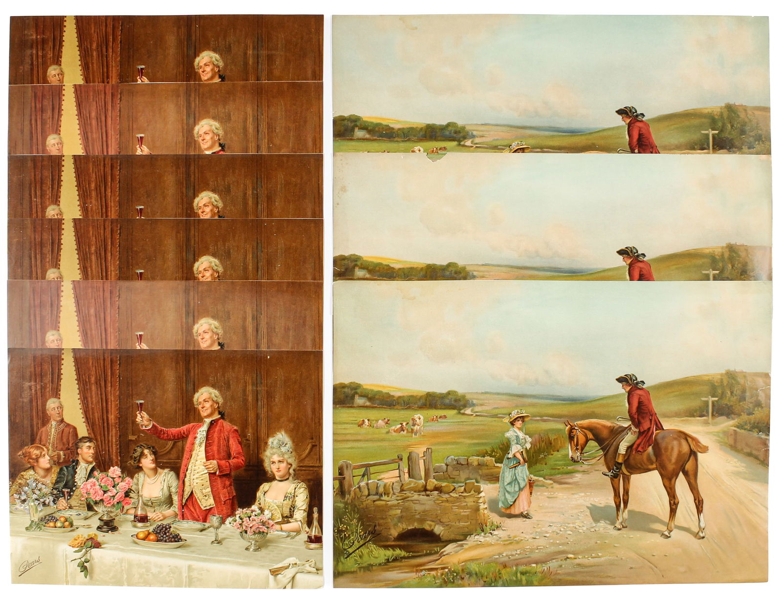Nine Original Pears Soap Chromolithographs, The Toast, Where Are You Going To, My Pretty Maid? (1 of 3)