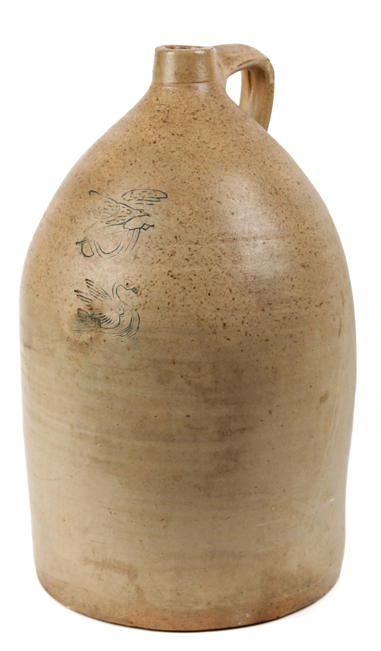 Antique Five Gallon Stoneware Jug Attr. Gardiner Stoneware Manufactory (1 of 5)