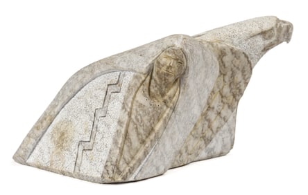 Larry Seonia Native American Carved Alabaster Sculpture Jemez Pueblo
