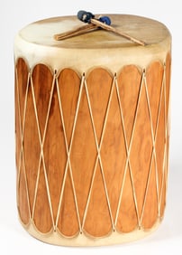 Large Taos Pueblo Log Drum 31 x 23.5
