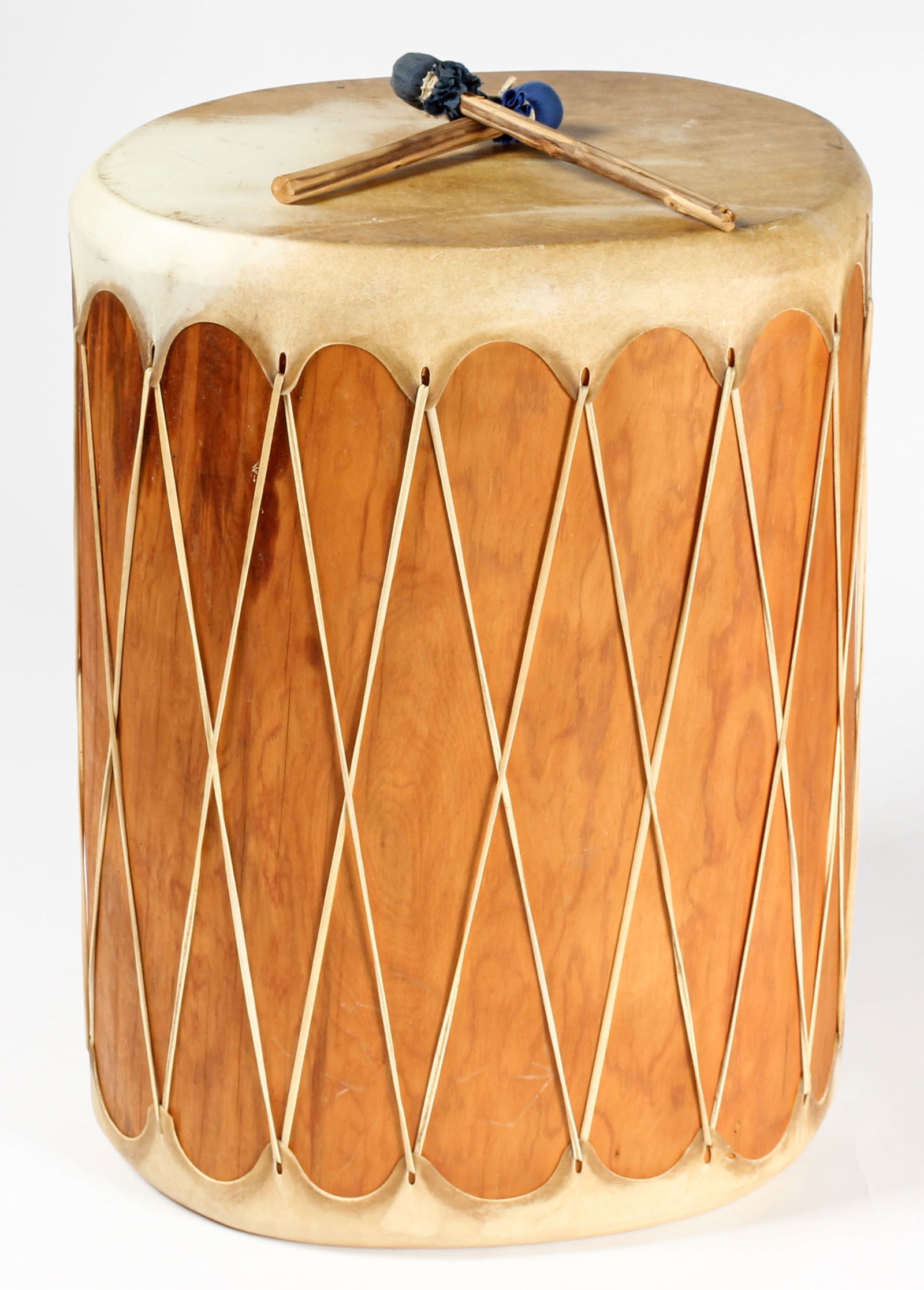 Large Taos Pueblo Log Drum 31 x 23.5 (1 of 4)